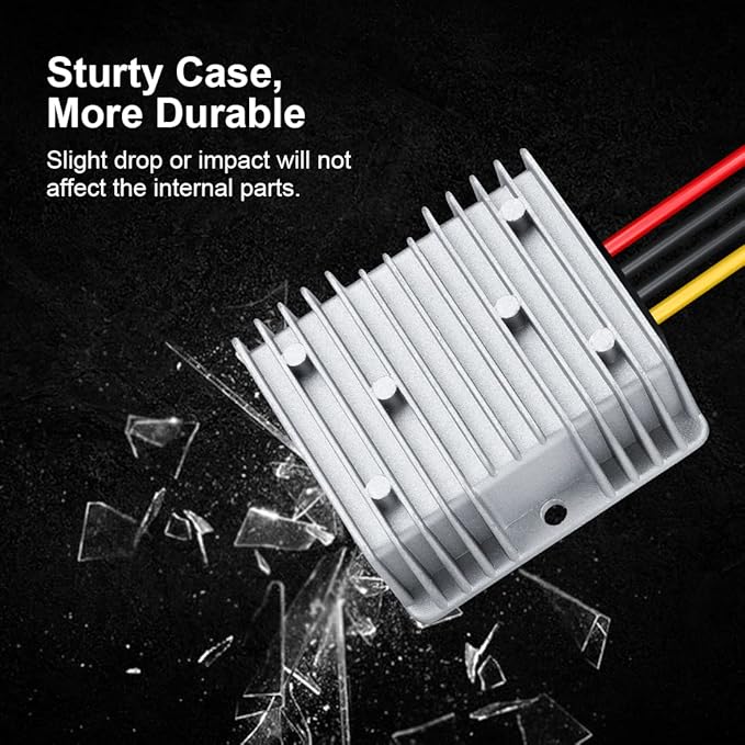 24V to 12V Step Down Converter Golf Cart 12V 10A 120W DC/DC Converter Regulator Reducer for Club Car Truck Vehicle Boat Solar System Scooters Bicycles