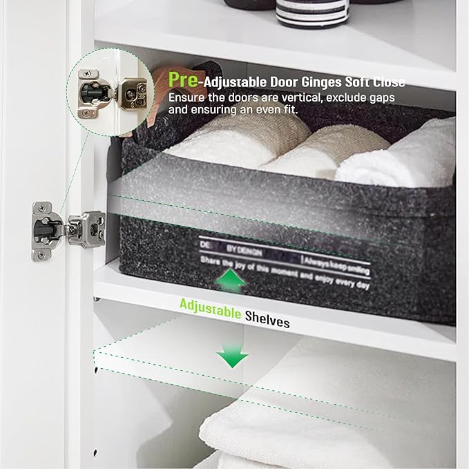 Wall Kitchen Cabinets, RTA Cabinets, White Shaker Cabinet, Wall Mounted, RTA Upper Cabinet, Modern for Kitchen and Bathroom with Door (White, 18" W x 42" H x 12" D)