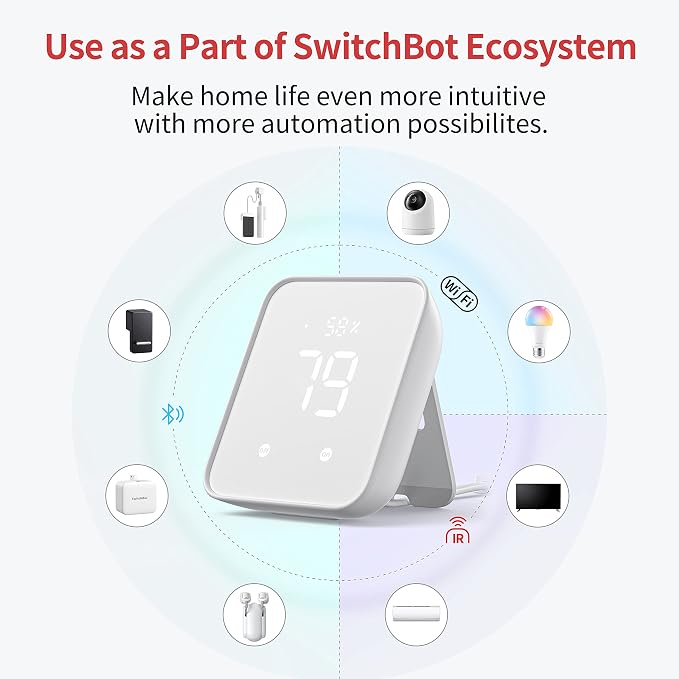 SwitchBot Hub 2, Work as a WiFi Thermometer Hygrometer, IR Remote Control - Image 6
