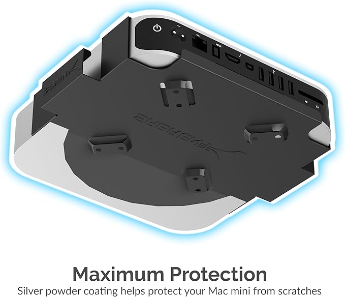 SABRENT Mac mini VESA Mount/Wall Mount/Under Desk Mount [Black] (BK-MABM)