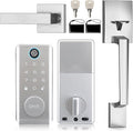 UMIK UMIKSMART Fingerprint Door Lock with Handle Set, Keyless Entry Smart Door Lock, Electronic Keypad Deadbolt Locks, App Control for Front Door, Home (Matte Silver in Zinc)