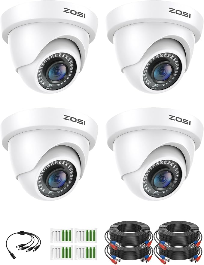 ZOSI 4Pack 2.0MP HD 1080P Security Cameras Kit, 80ft Night Vision, Indoor by ZOSI