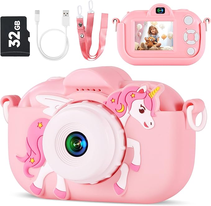 Kids Camera Toys for Ages 3 4 5 6 7 8 9 Girls, 48MP Dual Lens Toddler Digital by YEEHAO