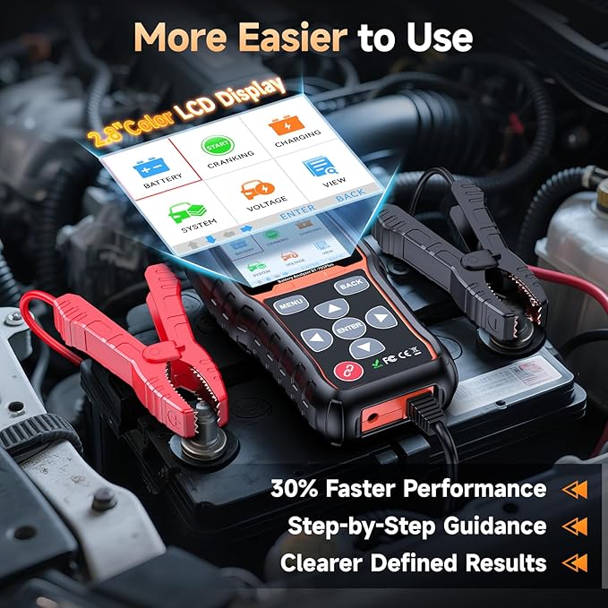 Car Battery Tester 24V 12V Load Tester, FOXWELL BT705 Plus 100-2000CCA Automotive Alternator Tester Digital Cranking Charging System Tester for Car Truck Marine ATV, Upgraded of BT705