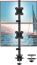 DreamAxis Stable Vertical Dual Monitor Stand, Stacked Monitor Mount for 2 Screens Up to 32 inch, Full Motion Monitor Desk Mount with Swivel, Tilt, Rotation, Holds 17.6 lbs Each, Max VESA 100x100mm
