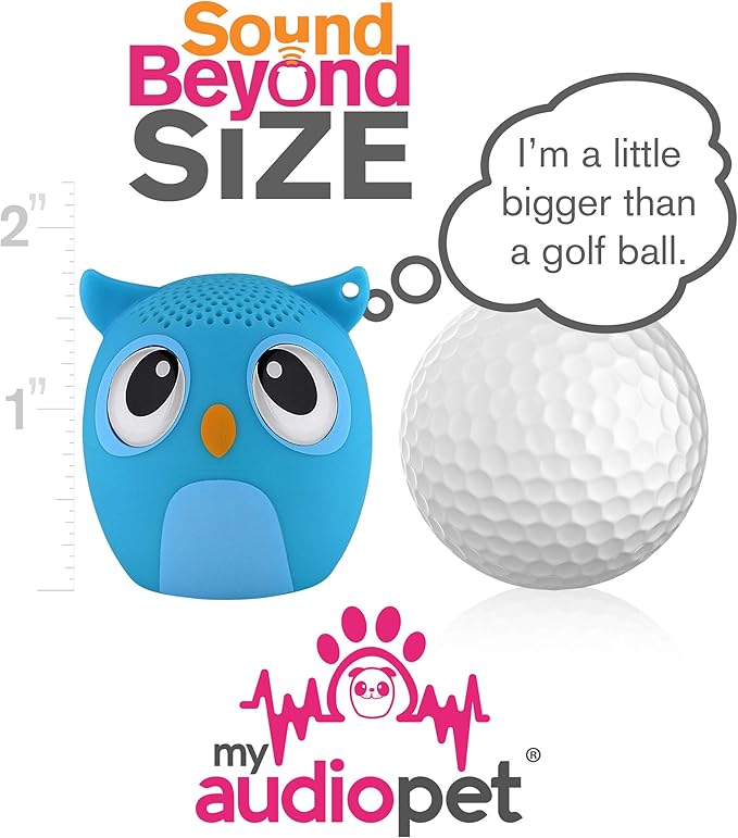 My Audio Pet Mini Bluetooth Animal Wireless Speaker for Kids of All Ages - True Wireless Stereo – Pair with Another TWS Pet for Powerful Rich Room-Filling Sound (OWLcapella Blue)