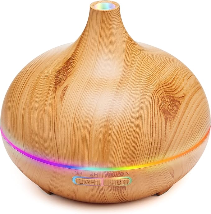 Aroma Diffuser for Essential Oil Large Room,Office Essential Oil Diffusers for Home Kids, Cool Mist humidifier for Bedroom Quiet with Ambient Light,Waterless Auto Off Aromatherapy, 1 count, pack of 1