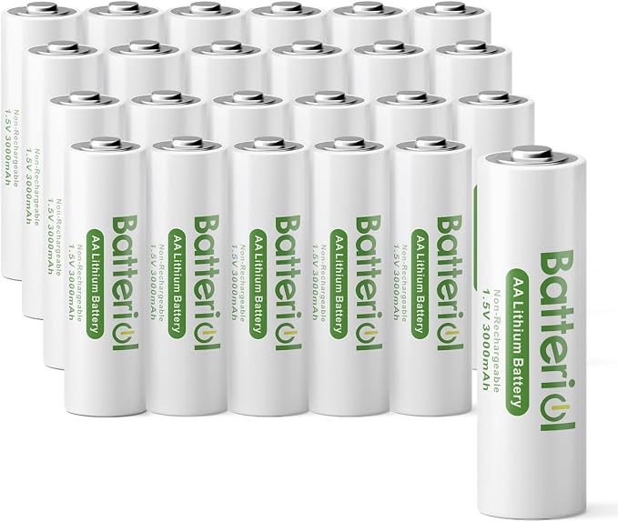 Lithium Batteries AA, Double A Batteries 3000mAh 1.5V Long Lasting by Batteriol