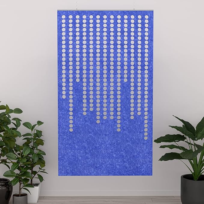 Escape Acoustic Wall Art | Matrix Design | Suspended Sound Proofing Panels | Eco-Friendly Recycled Material | 4X2 | Sky Blue