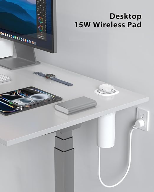 Motorized Pop Up Outlet,2 PD 45W USB C Charging Station, 3.15 in Hole Desktop Power Grommet Electrical Power Outlets Insert in 4AC 4 USB Ports 15W Wireless Charger for Kitchen Countertop