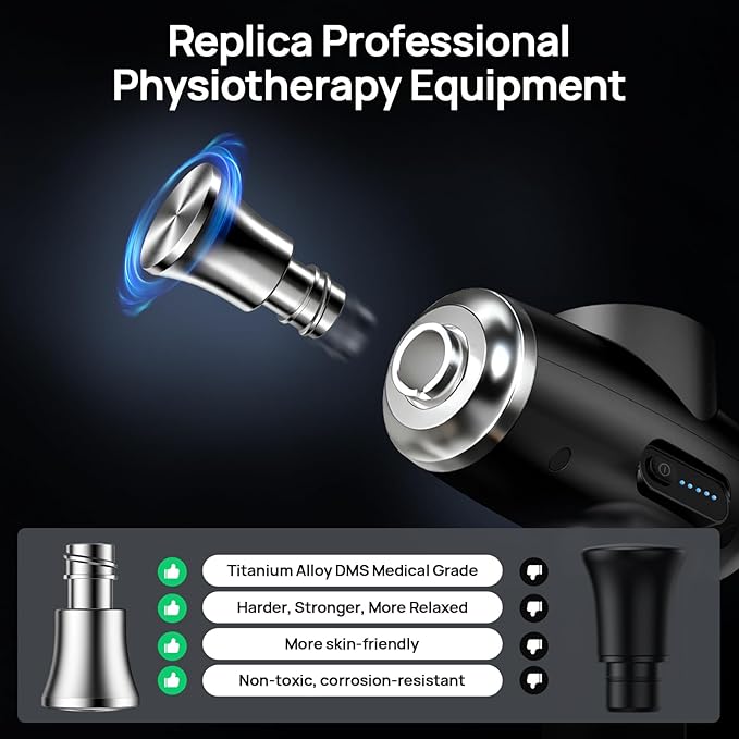 Professional Muscle Massage Gun Deep Tissue with Metal Head Therapy, Portable Handheld Muscle Massager, Percussion Back Body Masajeador 12mm Amptitude, Electric Back and Neck Massager for Athletes