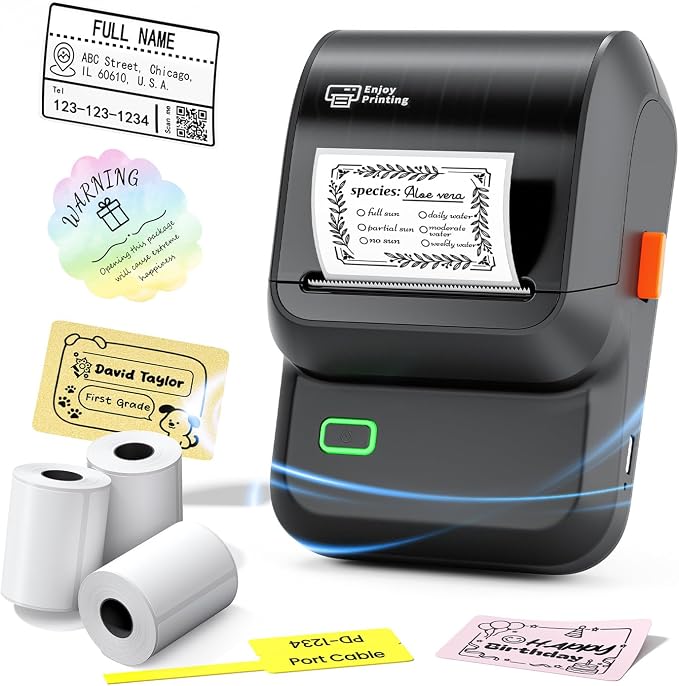 Ponek Label Maker with 3 Tapes, M100 Address Barcode Label Printer, Versatile by Ponek