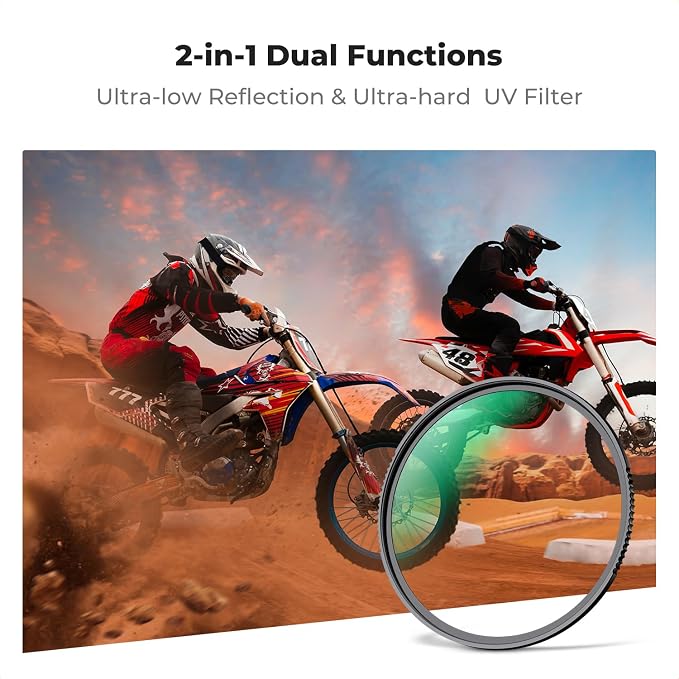 K&F CONCEPT 49mm Shockproof & Ultra Low Reflectivity MCUV Lens Protection Filter - Image 2