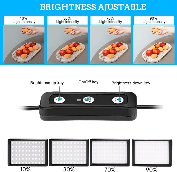LED Photo Video Light 2-Pack, Ci-Fotto Dimmable 5600K USB LED Continuous Light - Image 2