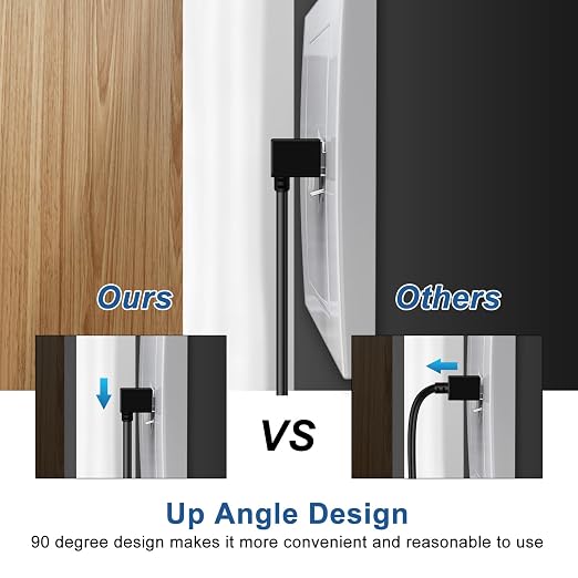 Ultra Thin Cat 6 Ethernet Cable 90° Downward Angle 6.6 Feet, Flexible & Slim - Image 6
