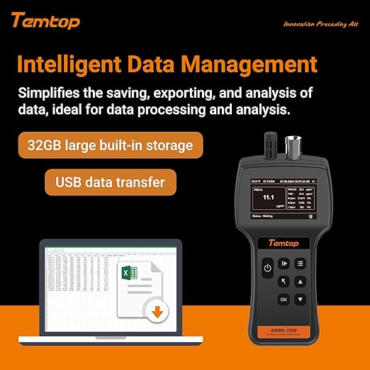 Temtop Handheld Particle Counter 0.3µm, 1.0µm Particulate Monitor PM2.5 - Image 3