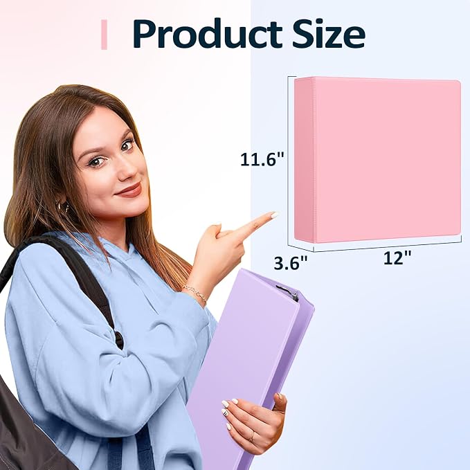 BinderX Extra Durable 3 Inch 3 Ring Binder, D-Ring Large Binder, Holds 670 - Image 6