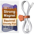 SOLIDATOR Fun Squirrel Magnetic Cable Ties – 24 Pack, Reusable Silicone Cord Organizers for Home & Office, Strong Magnetic Hold, Assorted Colors, Ideal for Cable Management, Novelty Gift