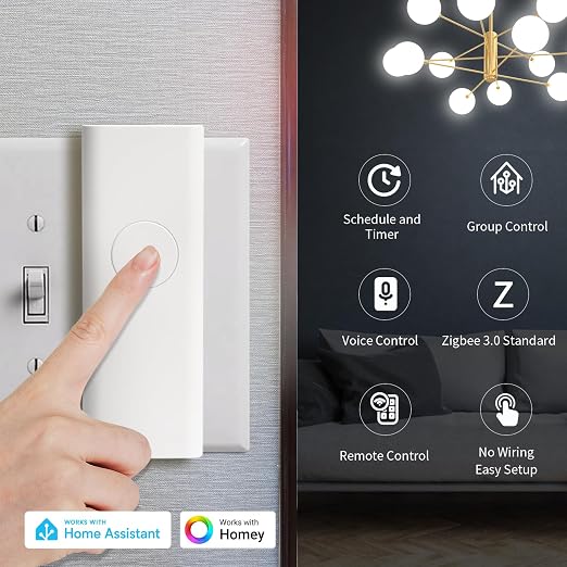 THIRDREALITY Zigbee Smart Switch, Toggle/Rocker, No Wiring Needed. Hub Required - Image 3
