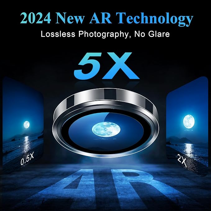YWXTW Camera Lens Protector for iPhone 16 Pro/iPhone 16 Pro Max, Tempered Glass - Image 4