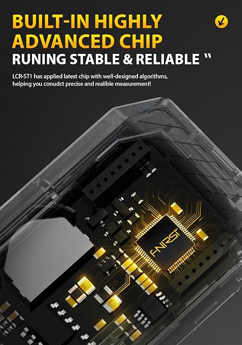FNRSI Upgraded Version LCR-ST1 Mini Smart LCR Meter, SMD Tester, ESR Meter - 100Hz, 1kHz, and 10kHz Resistance Capacitance Inductance Continuity Diodes Measurement Tool