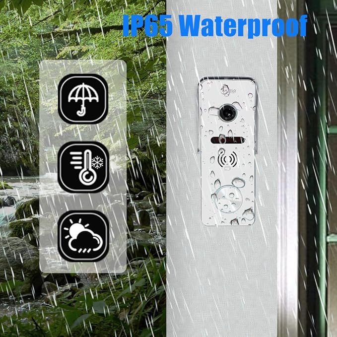 Wired Video Doorbell Intercom System 7 inch Monitor 1080P HD Camera Entry Doorphone Door Camera TUYA WiFi Smart Home Door Phone Kits for Apartment Home Villa (2 doorbell + 3 Monitor)