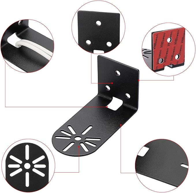 Sumnacon 3PCS Wall Mount Camera Shelf- Metal Small Wall Shelf with Adhesive,Universal Small Floating Shelf for Security Cameras, Speakers,Black