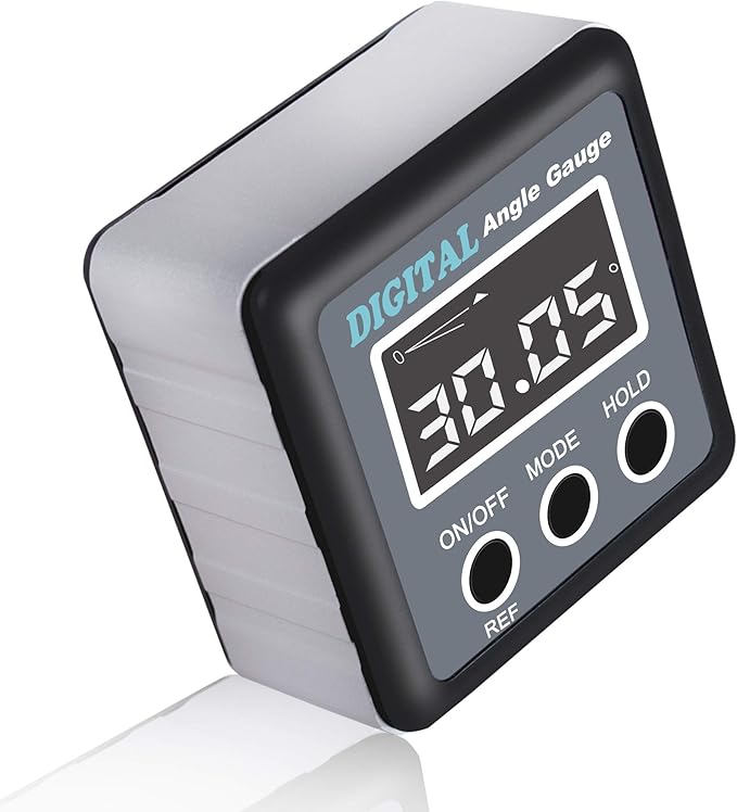 Digital Angle Gauge, eOUTIL Angle Finder Mini Digital Level Protractor Inclinometer with V-Groove Magnetic Base - Cube Level Box for Woodworking, Table Saw, Construction, Machinery, Masonry