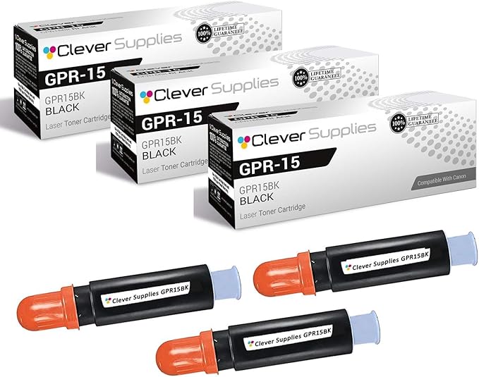 CS Compatible Toner Cartridge Replacement for Canon GPR-15 9629A003AA Black Canon 2230 2270 2770 2830 2870 3025 3025N 3030 3225 3230 3 Pack