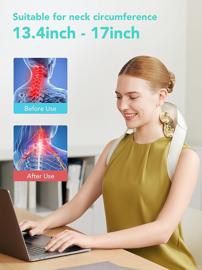 SKG Neck Massager for Pain Relief Deep Tissue Shiatsu Cordless Neck and Shoulder Massger with Heat Birthday Gifts for Men Women Dad Mon Grandpa H7 Ultra E