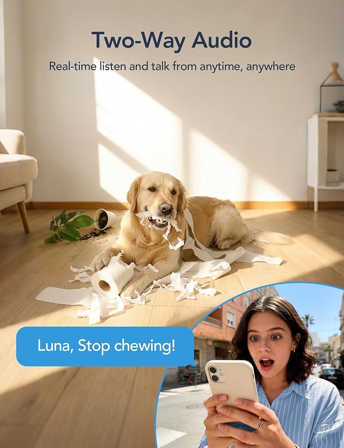 GNCC 2K WiFi Cameras for Home Security, Security Camera Indoor, Baby/Pet Camera - Image 4