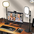 LitONES 2Pcs Desktop Video Conference Lighting for Zoom Meeting, Computer, Laptop, Work from Home with Nature Soft Light, Adjustable Brightness & Color Temp and Flexible Stand & Versatile Phone Holder