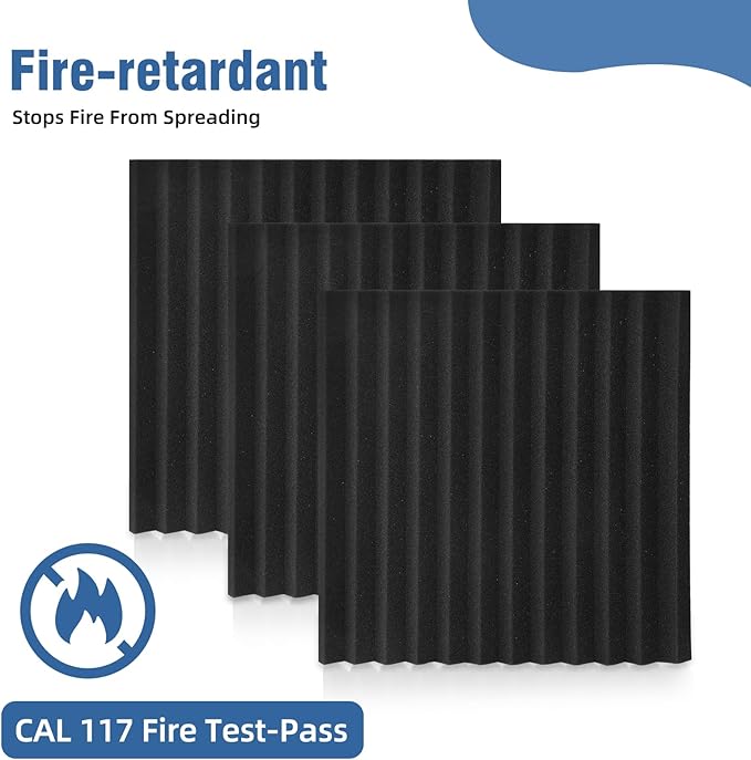 HWLIYUTAI 100 Pack Acoustic Panels 1 X 12 X 12 Inches - Acoustic Foam Studio Foam Wedges High Density Panels Soundproof Wedges Charcoal …