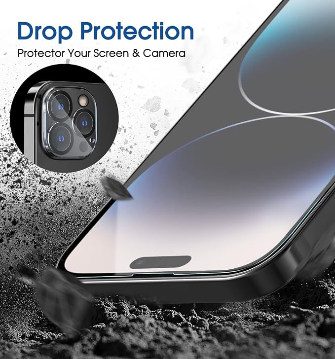 amFilm 2 Pack Tempered Glass Screen Protector + Camera Lens Protector - Image 4