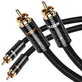 TODN Audiophile RCA Cables 3ft with Silver-Plated-OCC Core HiFi RCA Audio Cable Male to Male for Home Stereo System (3ft/1m, 1 Pair)