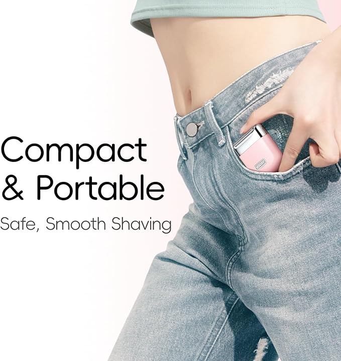 yoose Electric Razors for Women, IPX7 Alloy Body Bikini Trimmer for Women (USB-C, Trimmer Comb, Multi Shaving Modes), Portable Size, Sakura Pink