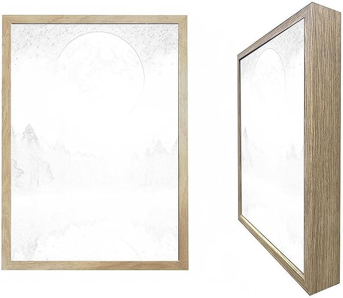 URVIP LED Glowing Photo Frame, 3D Starry-Sky Moon Lake Misty Forest Wall Art, 9x12 Inches Dimmable Light Up Light Painting for Bedroom, Unique Aesthetic Decor, Great Birthday Gift for Women Men