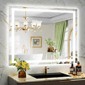 YEELAIT 44x36 Inch LED Bathroom Mirror with Lights Front and Backlit Lighted Vanity Mirror for Bathroom Wall with 3 Colors Dimmable Anti-Fog Memory Shatter-Proof IP54 Waterproof Horizontal/Vertical