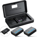 LP-E10 Battery 2-Pack 1600mAh and Digital Display Dual USB Charger by ZODELOW