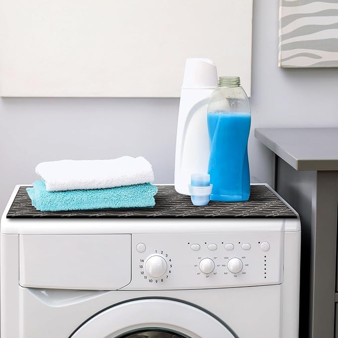 Teenyyou 1 Pcs 26 x 18 Dryer Top Protector Mat, Washer and Dryer Topper, Non Slip Waterproof Machine Cover Dust Proof Quick Drying Topper Pad for Laundry and Kitchen (Classical)