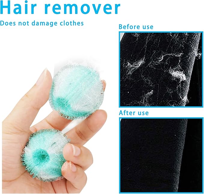 8PCS Pet Hair Remover and Laundry Ball Set, Reusable Dog Hair Remover for Laundry, Lint Catcher Laundry Ball in Washing Machine, Pet Hair Catcher for Clothes, Bedding