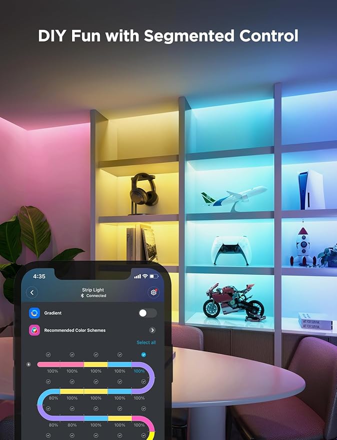 Govee RGBWWIC Strip Light 2 Pro with Matter, 16.4ft Smart LED Strip Lights Work with Alexa and Google Assistant, DIY Color Changing Light Strip, LED Lights for Bedroom, Cabinet, Party, Home Decor