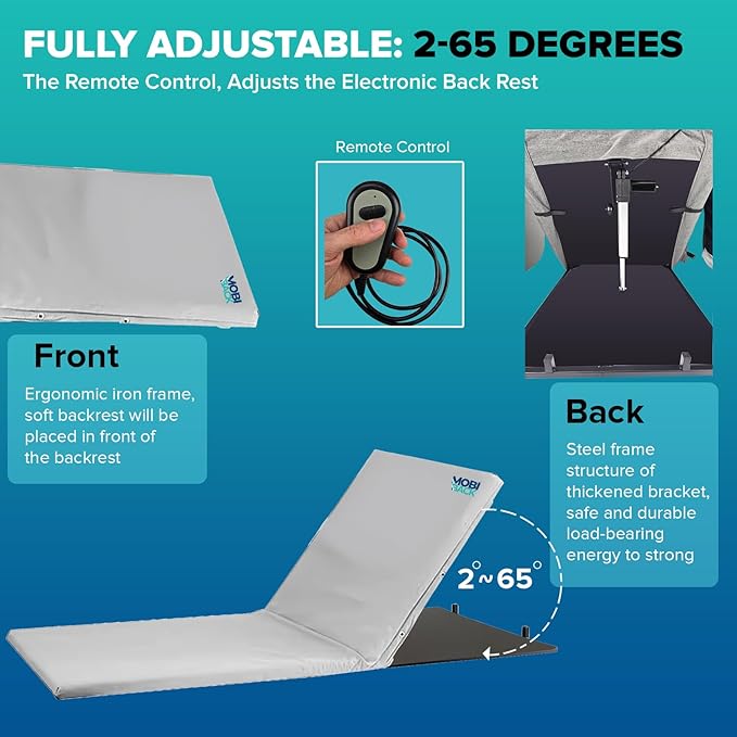 Electric Lifting Backrest for Bed by Mobi-Back (Full Bed Cushion Version – Solid Steel Construction)