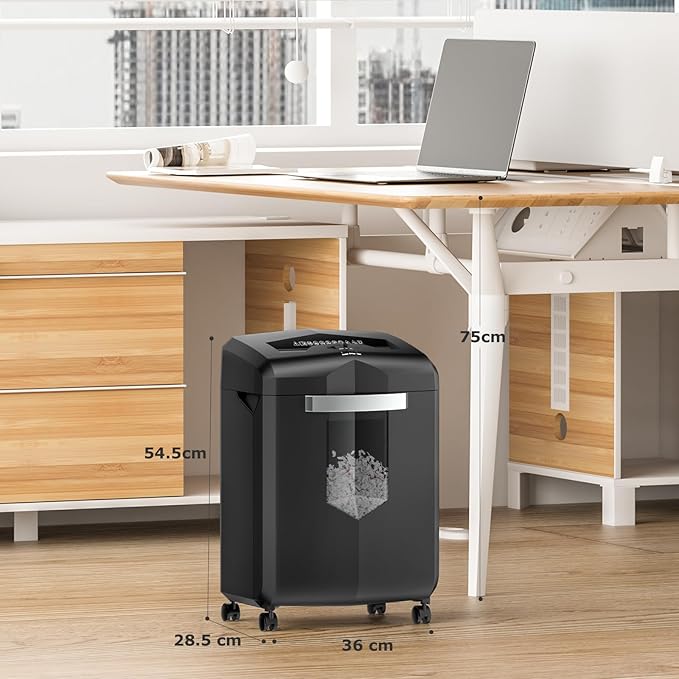 Bonsaii Paper Shredder, 18-Sheet 60-Minutes Shredder for Office Heavy Duty Cross-Cut Shredder with 6 Gallon Pullout Basket 4 Casters(C149-C)