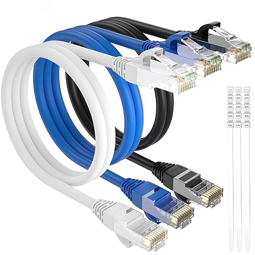 Adoreen Cat 6 Ethernet Cable 15 Ft-3 Pack, High Speed Short Patch Cables by Adoreen
