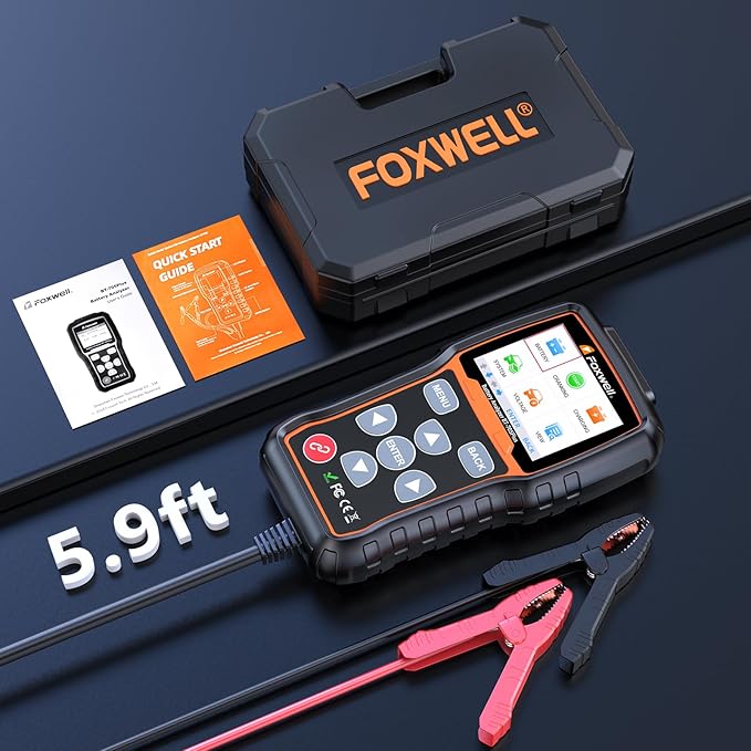Car Battery Tester 24V 12V Load Tester, FOXWELL BT705 Plus 100-2000CCA Automotive Alternator Tester Digital Cranking Charging System Tester for Car Truck Marine ATV, Upgraded of BT705