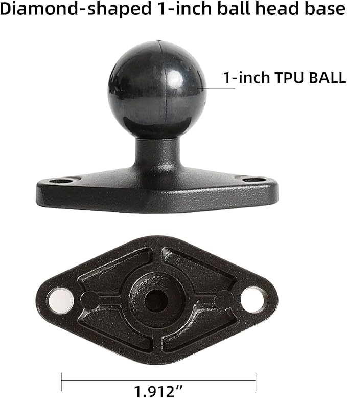 xik Camera Mount Holder: 1" Ball Rhombic Base, 1/4"-20 Thread - Fits Logitech Security Camera，DSLR, CCTV, Action Cam, Projector - Install on Wall, Desk, Car (AMPS), Boat