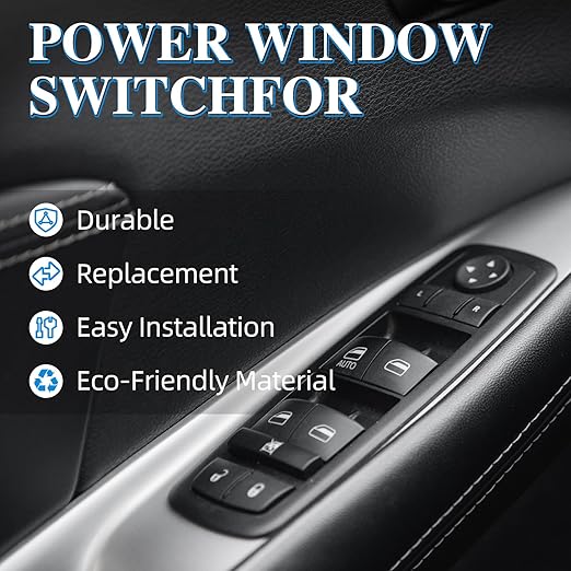 Wuangki Master Power Window Control Switch | Front Driver Side | 13+8 Pins | Compatible with 2011-2016 Journey | OE 68084001AD | Window Buttons
