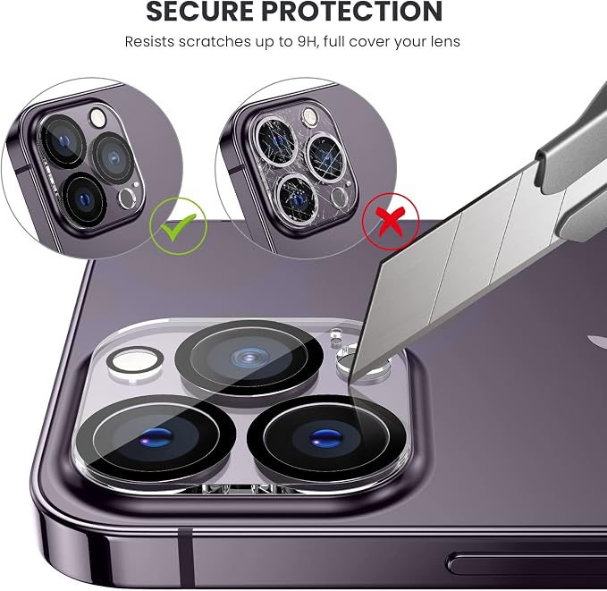 Tensea for iPhone 14 Pro / 14 Pro Max Camera Screen Protector, Tempered Glass - Image 3
