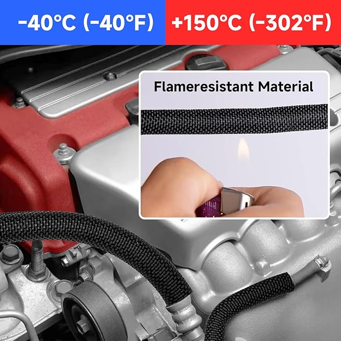GBSCLOVER Wire Cord Protector Wire Loom Tubing, 25ft-3/8 inch Cable Sleeve Split Sleeving for USB Cable，Computer Electrical Wire Power Cord Audio Video Cable Black